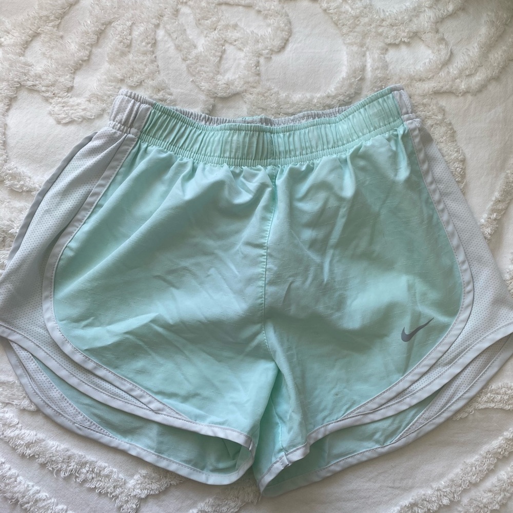 Mint/white Nike Tempo Shorts